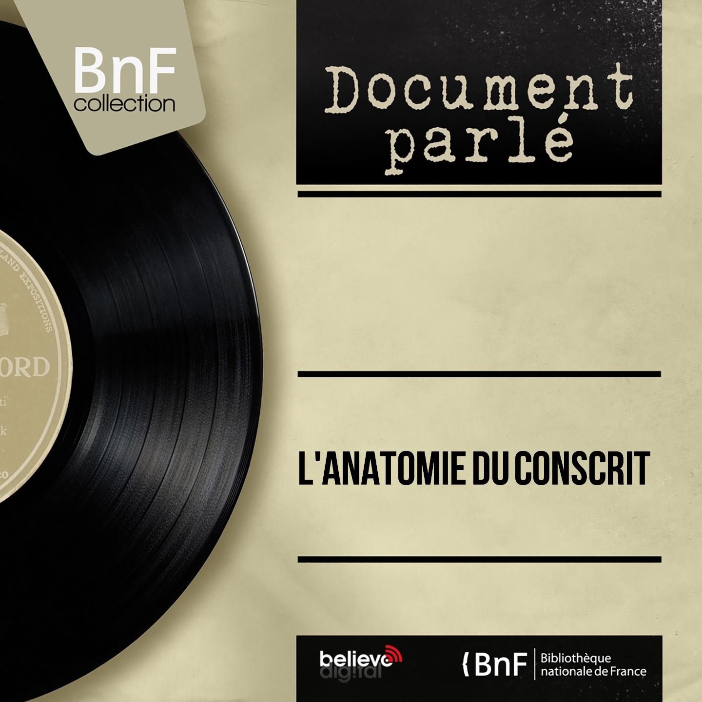 Постер альбома L'anatomie du conscrit (Mono version)