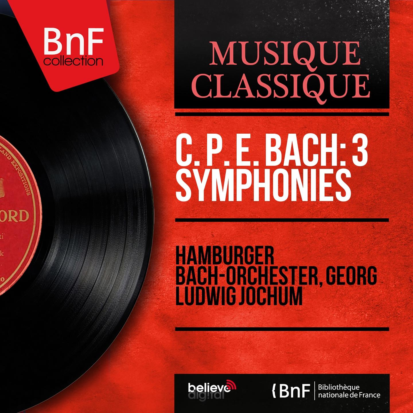 Постер альбома C. P. E. Bach: 3 Symphonies (Mono Version)