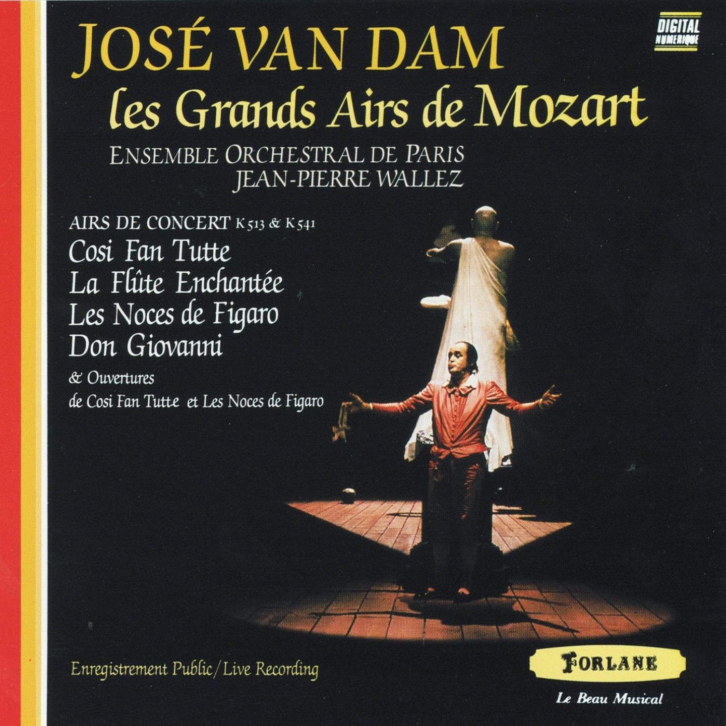 Постер альбома José Van Dam : Les grands airs de Mozart