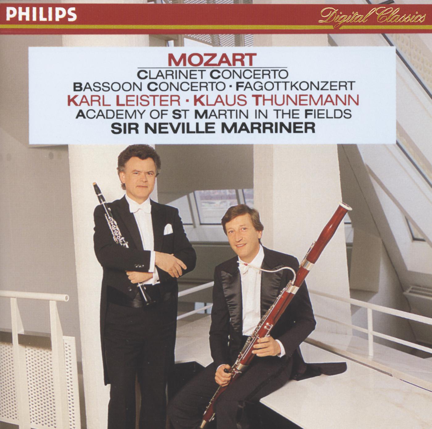 Постер альбома Mozart: Clarinet & Bassoon Concertos