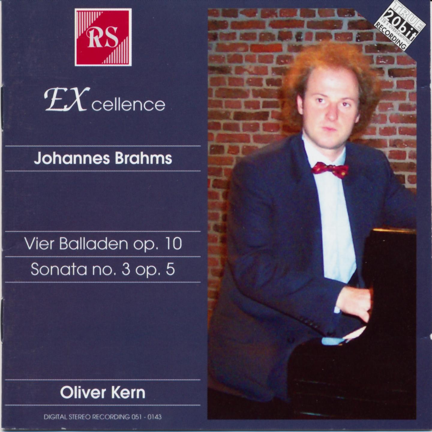 Постер альбома Johannes Brahms : Vier Balladen Op.10, Sonata No.3 Op.5