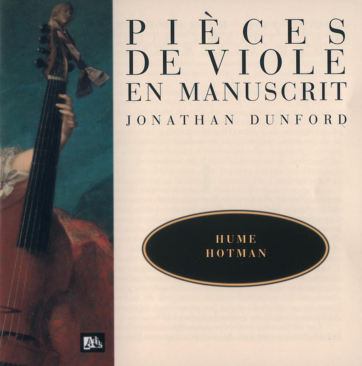 Постер альбома Hume-Ford-Hotman-Dubuisson-Verdufen - Pièces de viole en manuscrit