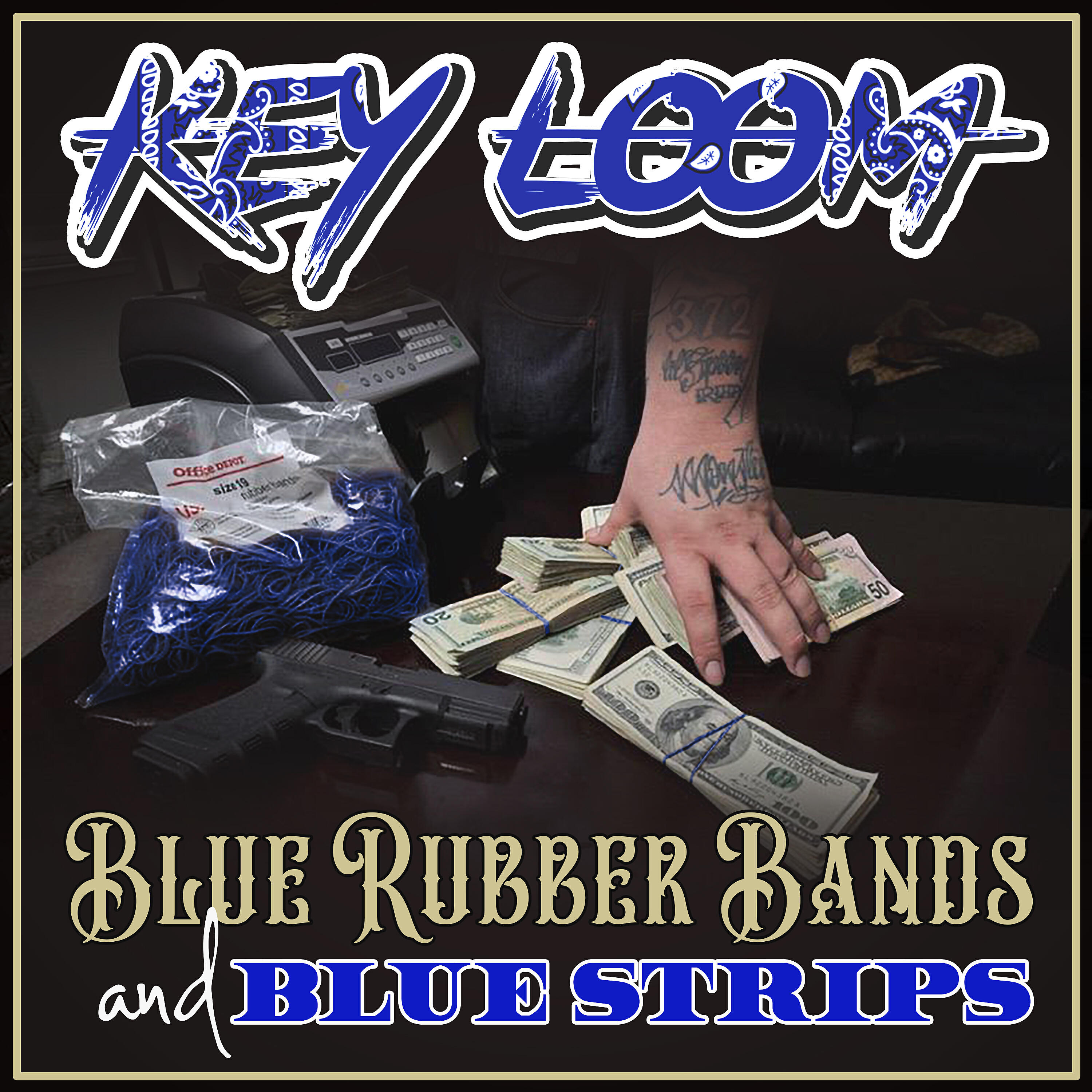 KEY LOOM - Blue Rubber Bands and Blue Strips