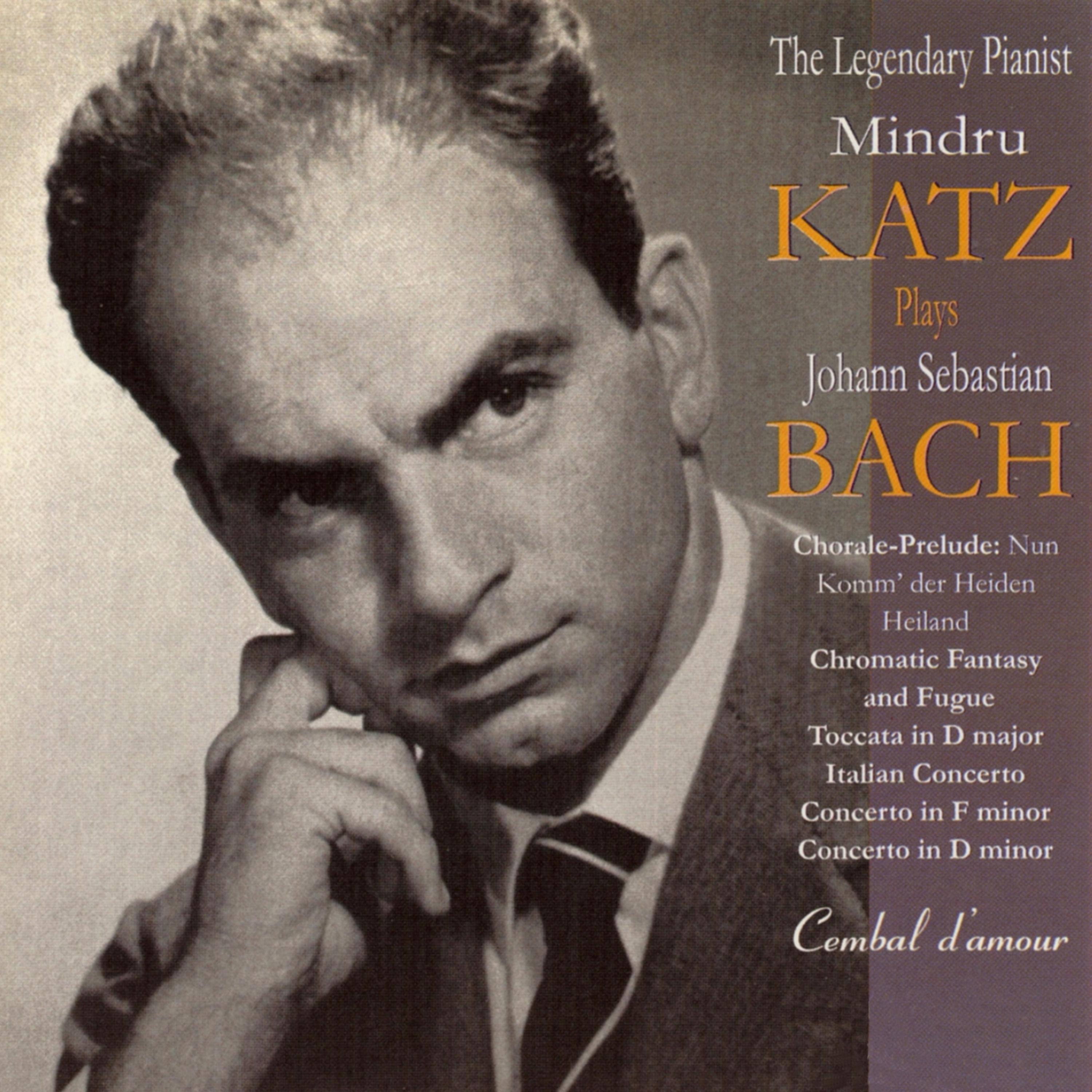 Постер альбома The Legendary Pianist Mindru Katz Plays J. S.  Bach