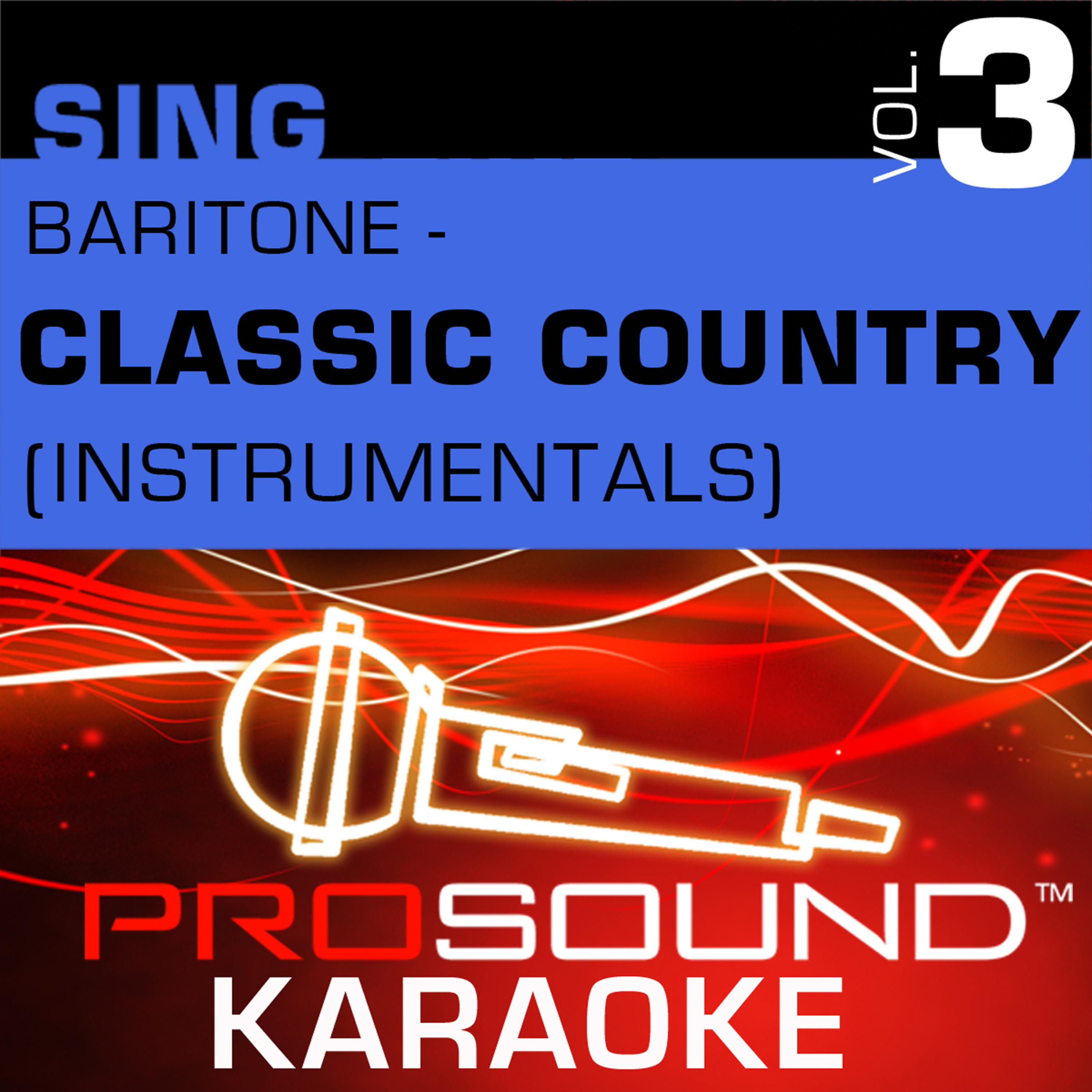 Постер альбома Sing Baritone - Classic Country, Vol. 3 (Karaoke Performance Tracks)