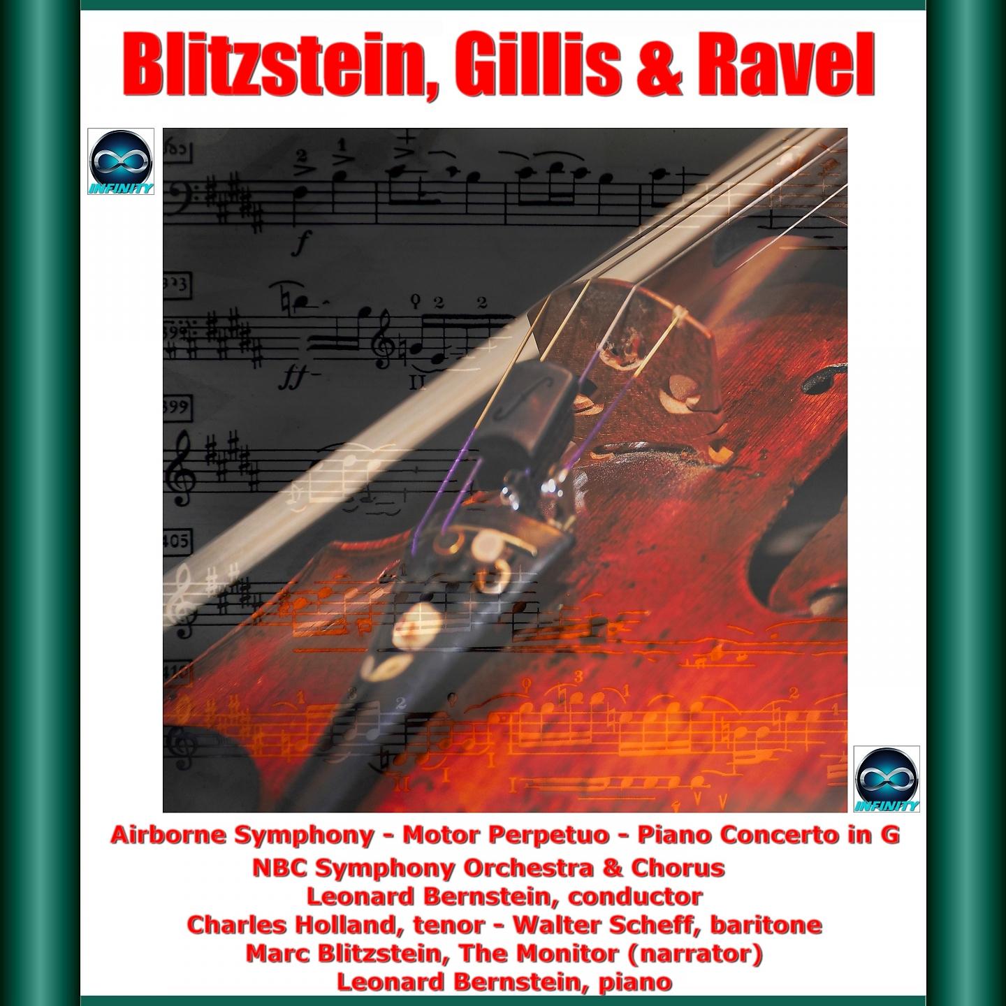 Постер альбома Blitzstein, Gillis & Ravel: Airborne Symphony - Motor Perpetuo - Piano Concerto in G