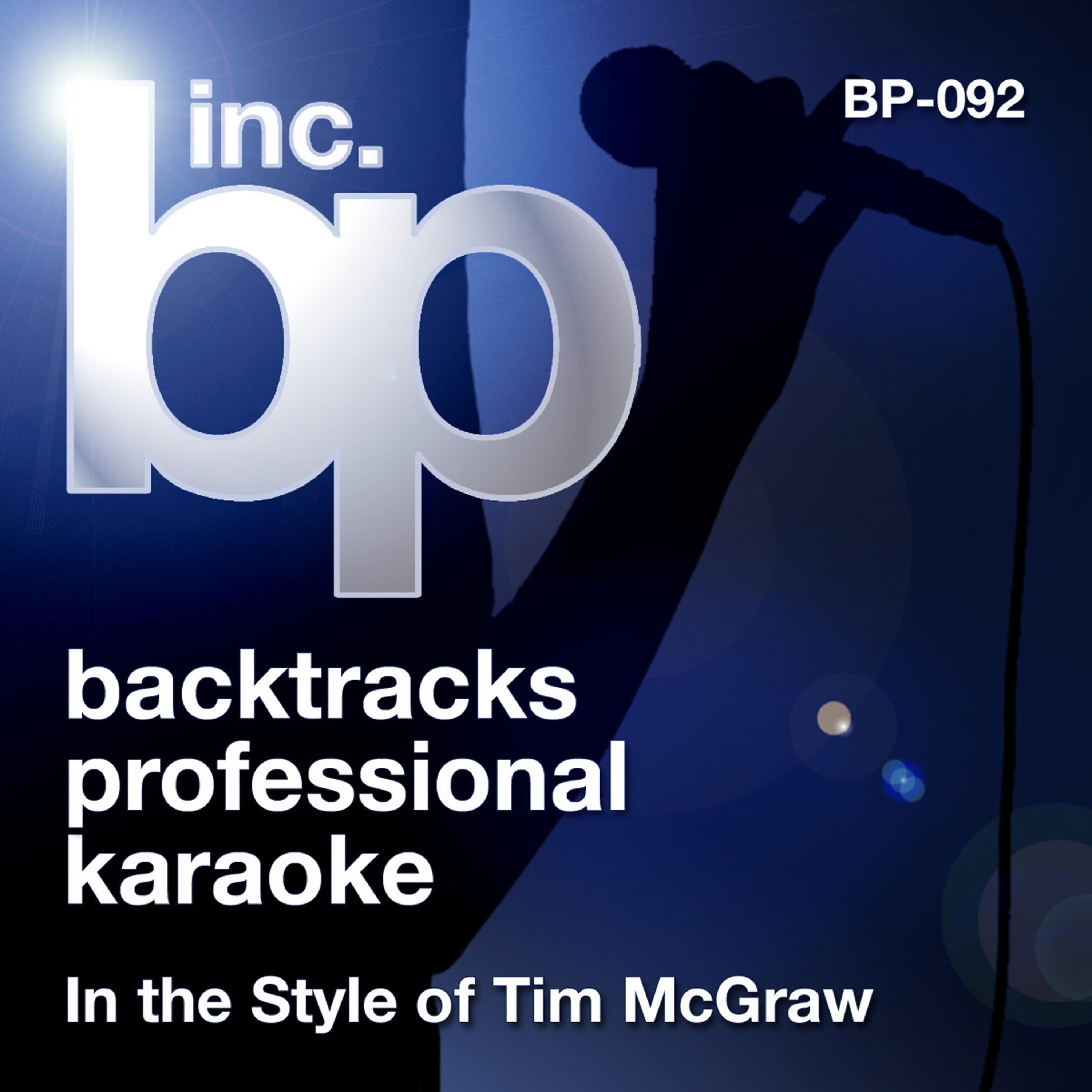 Постер альбома Karaoke: In the Style of Tim McGraw