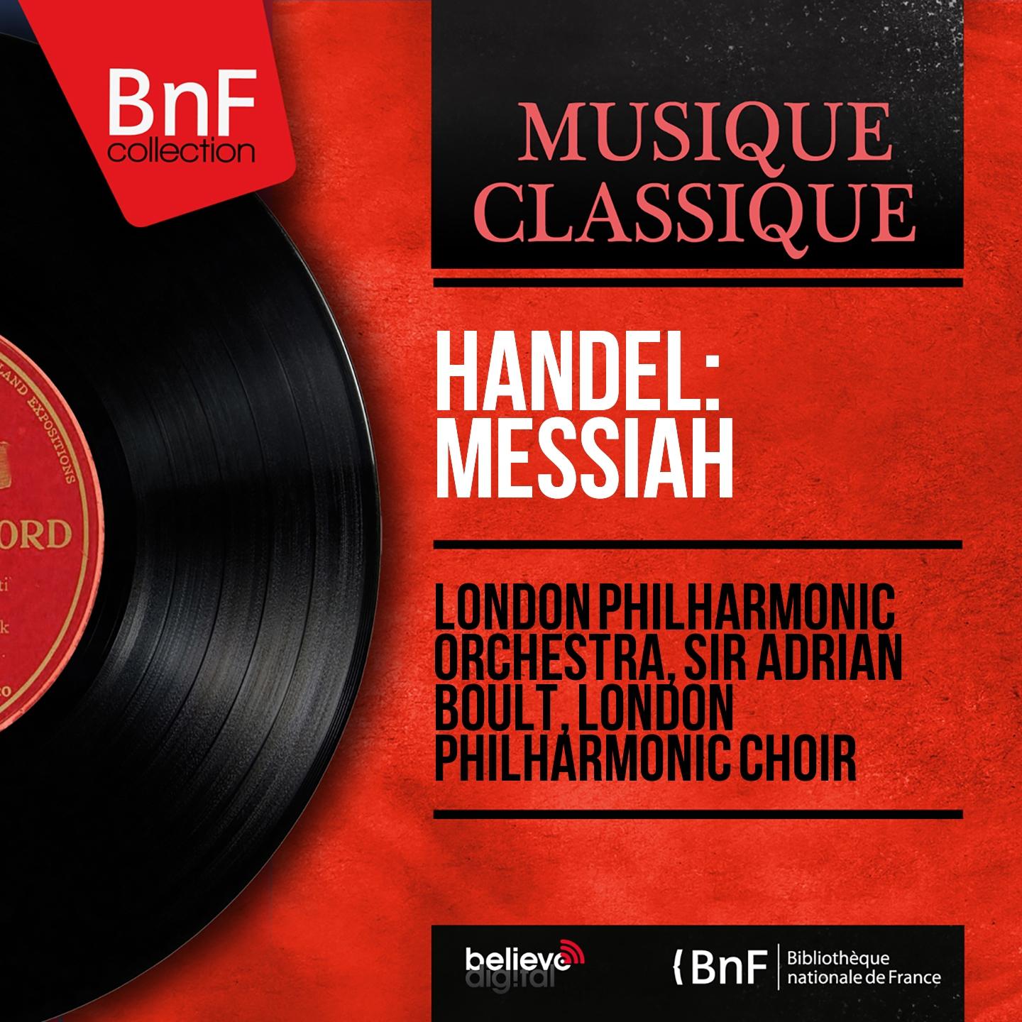 Постер альбома Handel: Messiah (Mono Version)