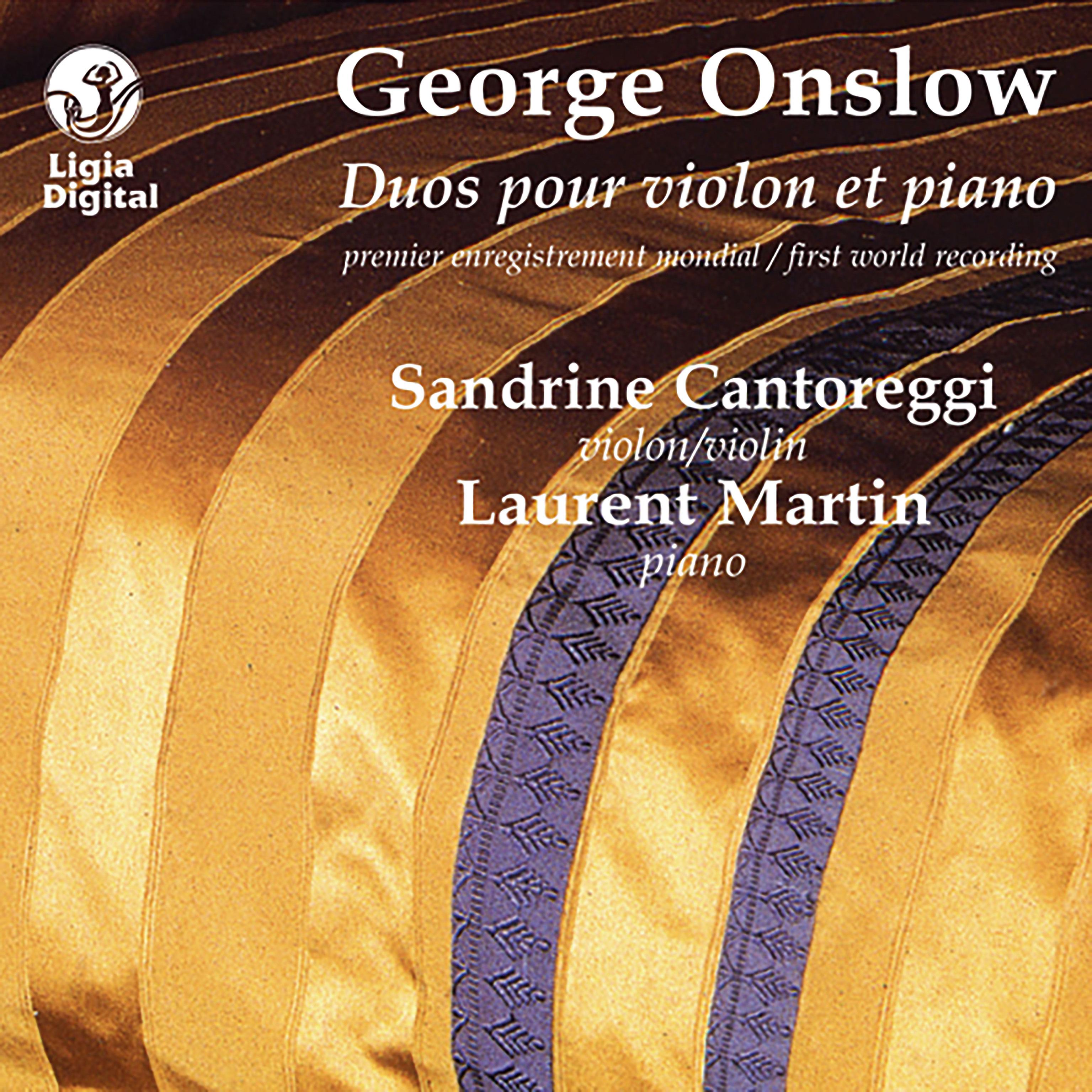 Постер альбома Onslow: Duos pour piano et violon