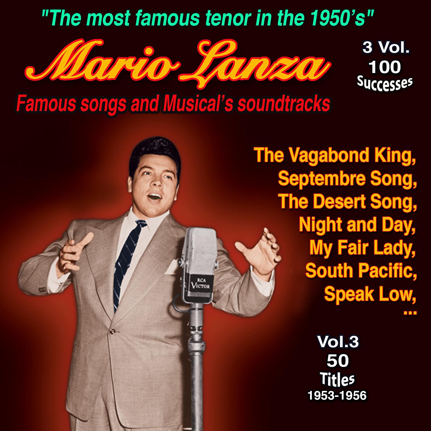 Постер альбома "The Most Famous Tenor in the 1950's": Mario Lanza - 3 Vol. 100 Successes