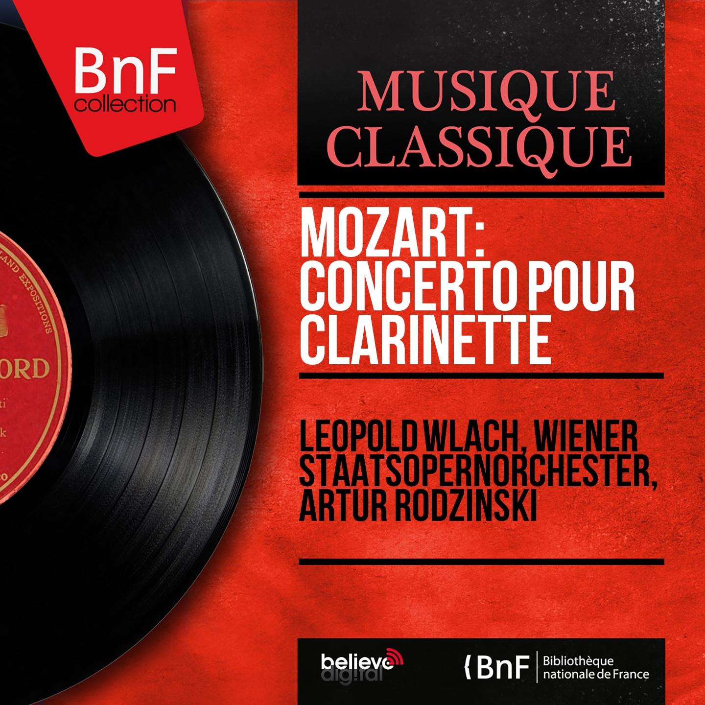 Постер альбома Mozart: Concerto pour clarinette (Mono Version)