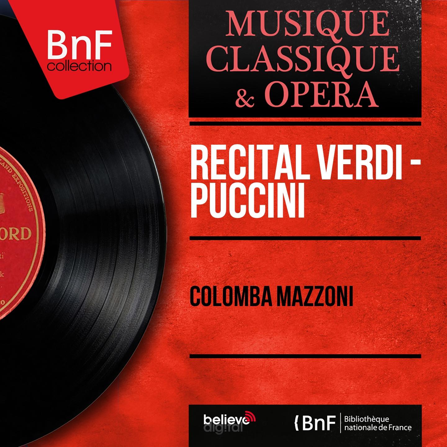 Постер альбома Récital Verdi - Puccini (Mono Version)