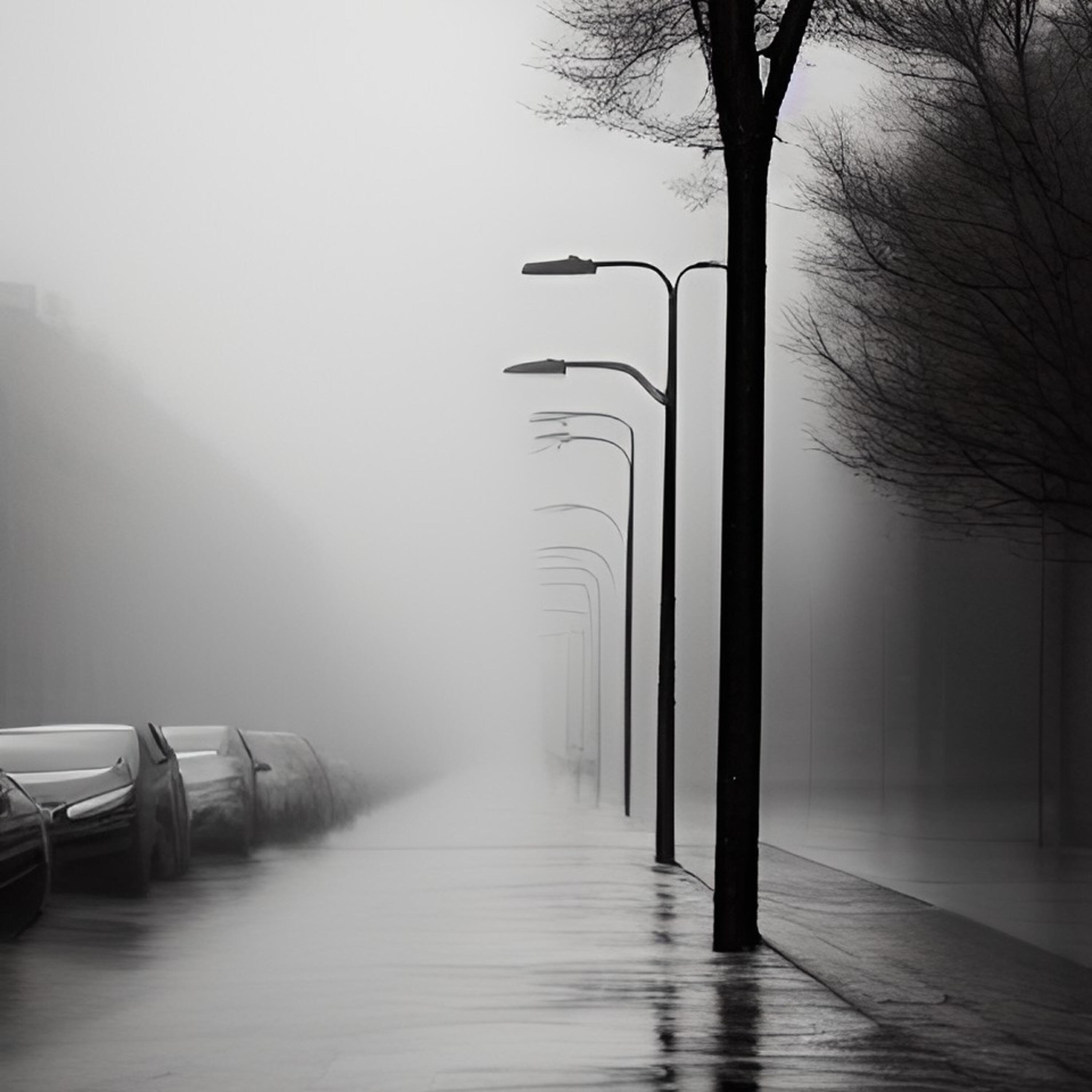 Серый день. Туманное забвение. Серый день. Дождливый бульвар. Обычный серый день.