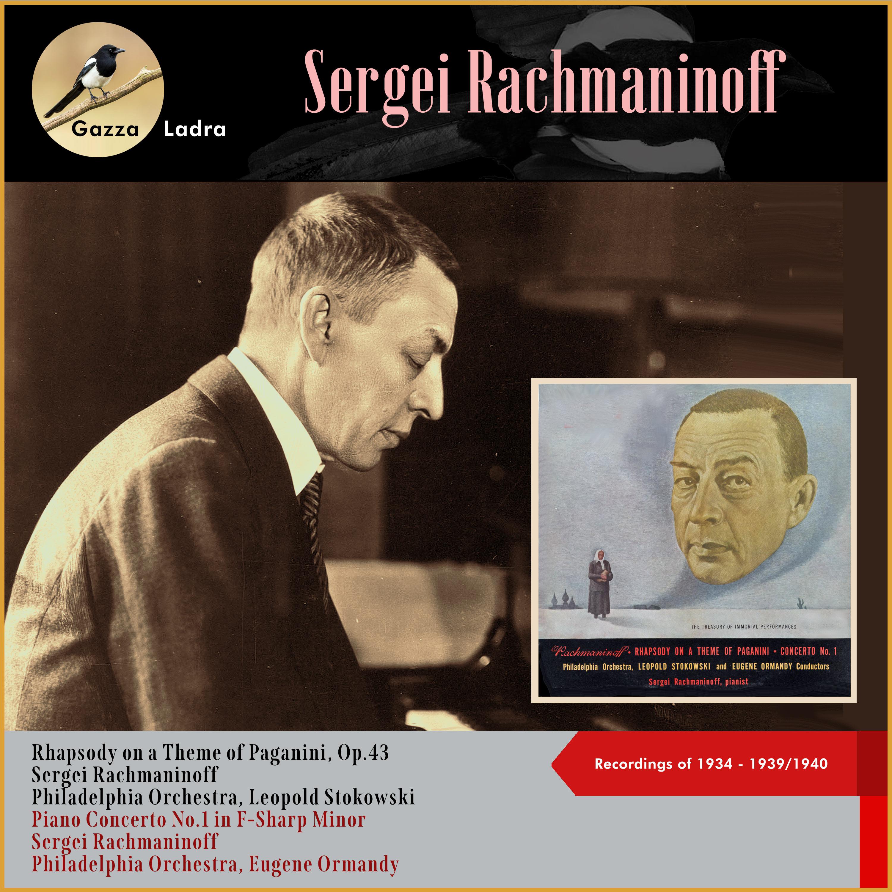 Постер альбома Sergei Rachmaninoff: Rhapsody on a Theme of Paganini, Op.43 - Piano Concerto No.1 in F-Sharp Minor