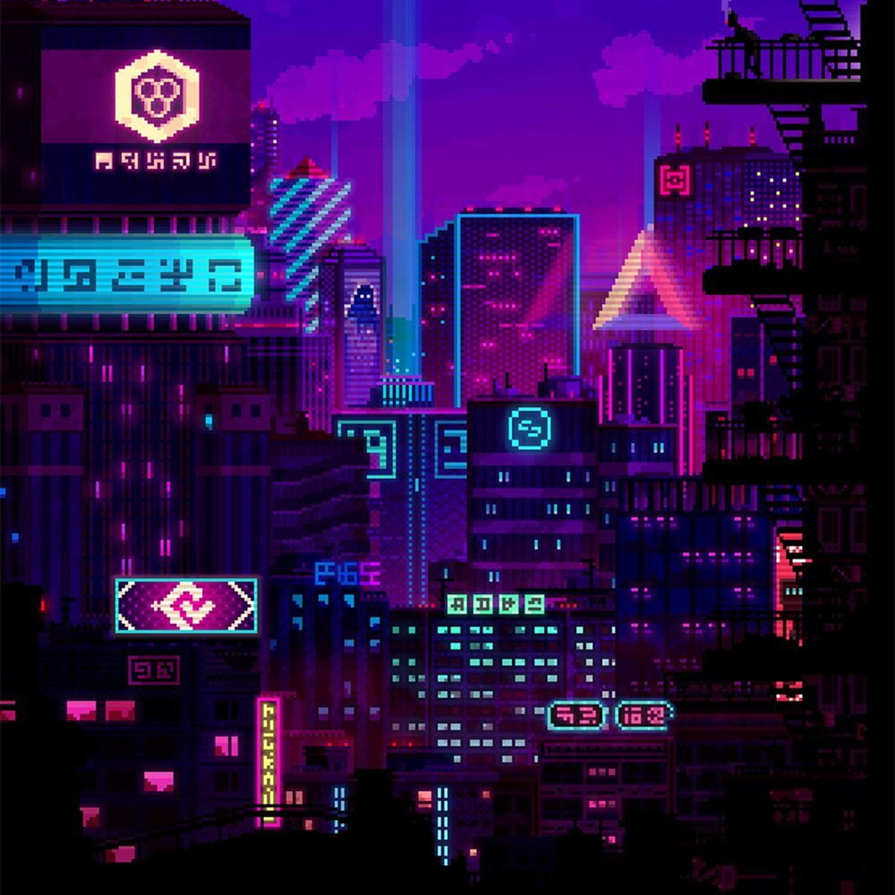 Пиксель арт Cyberpunk 2077