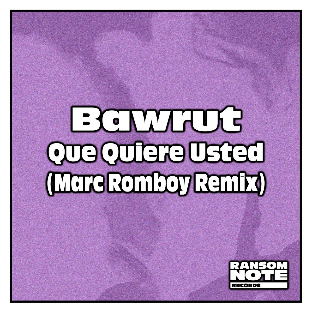 Постер альбома Que Quiere Usted (Marc Romboy Remix)
