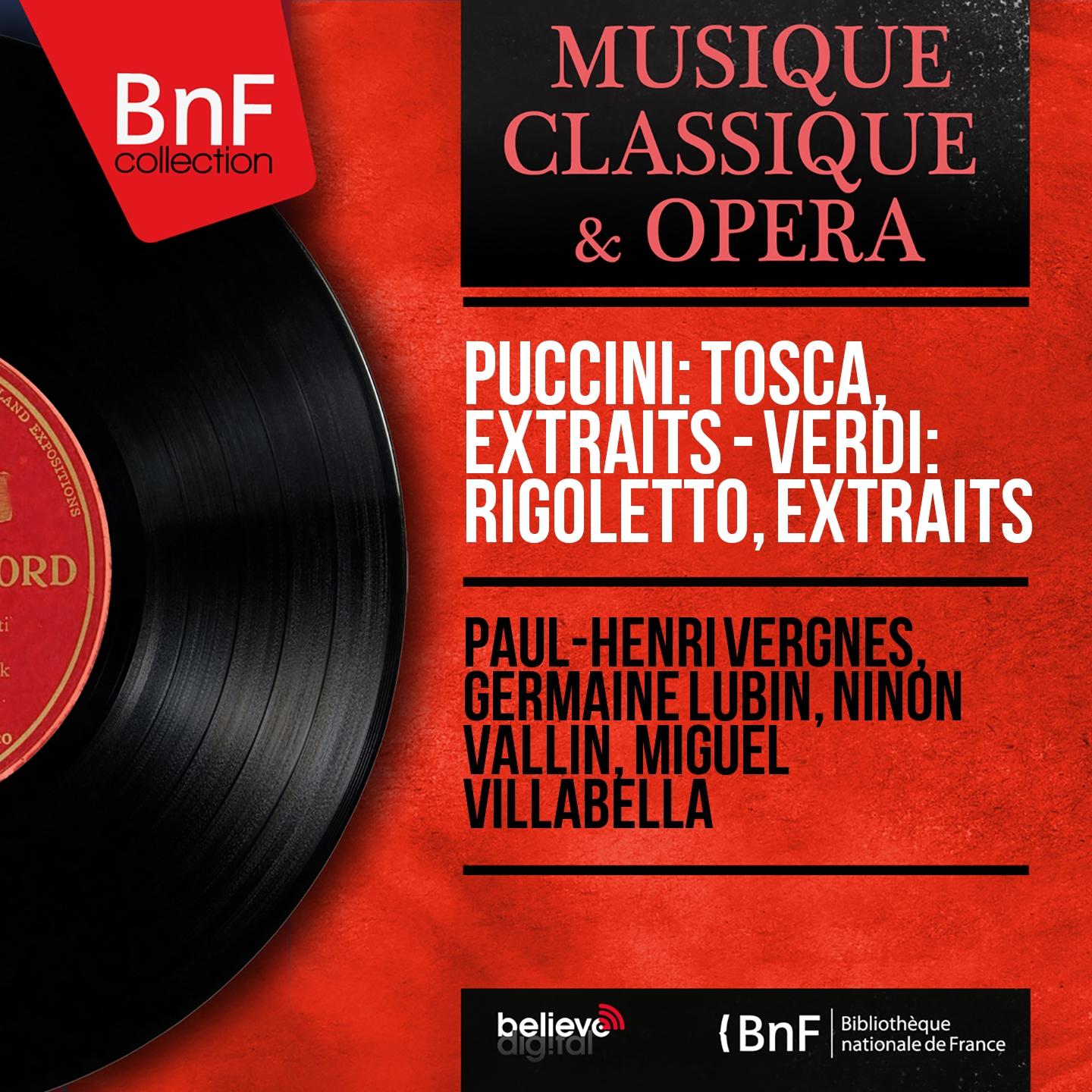 Постер альбома Puccini: Tosca, extraits - Verdi: Rigoletto, extraits (Mono Version)