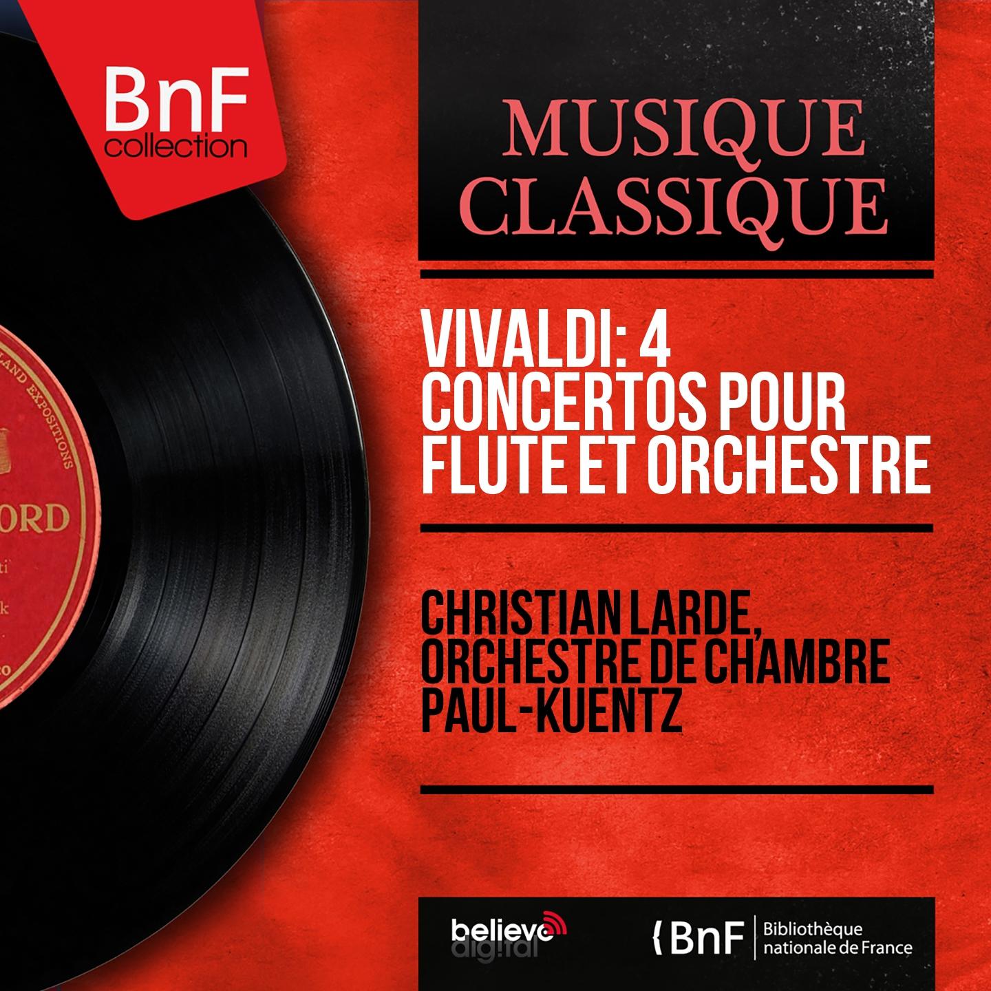 Постер альбома Vivaldi: 4 Concertos pour flûte et orchestre (Mono Version)