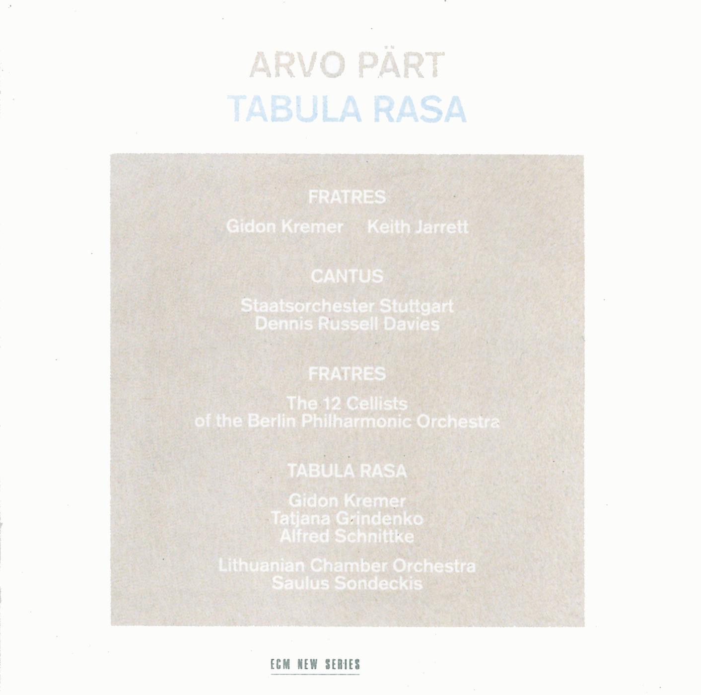 Постер альбома Arvo Pärt: Tabula Rasa