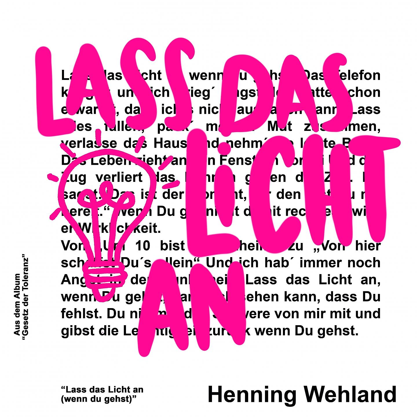 Постер альбома Lass das Licht an (wenn Du gehst)