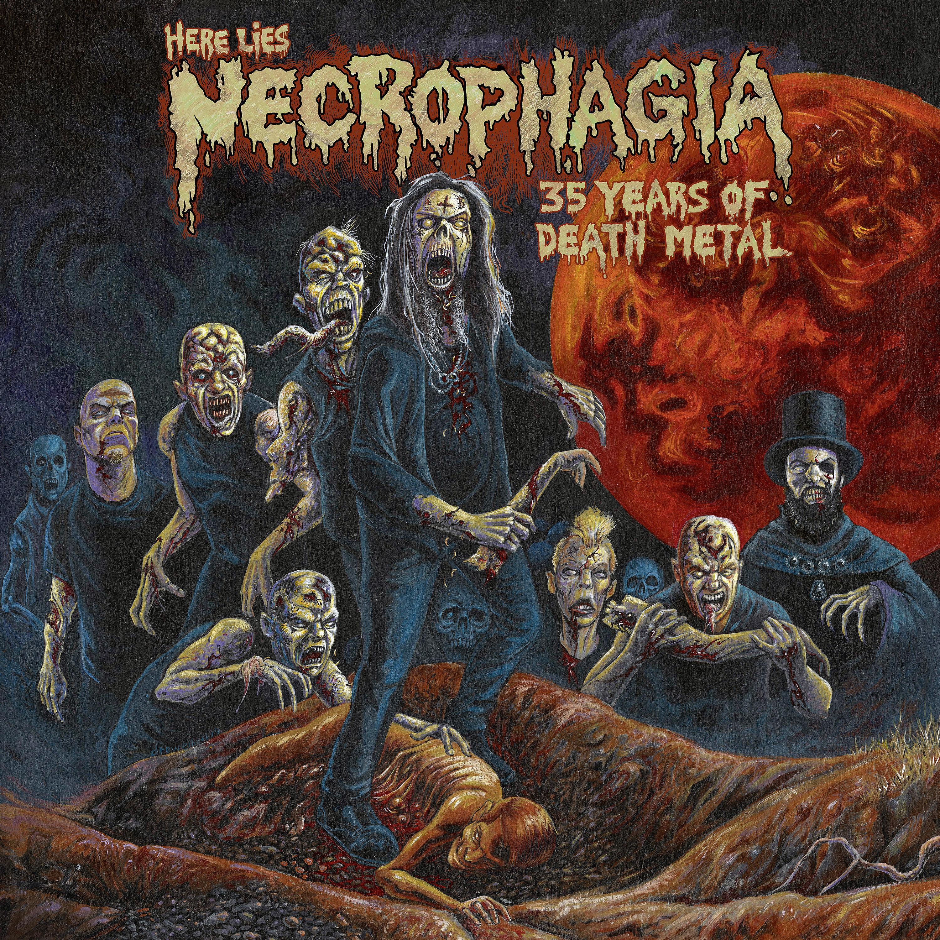 Постер альбома Here Lies Necrophagia; 35 Years of Death Metal