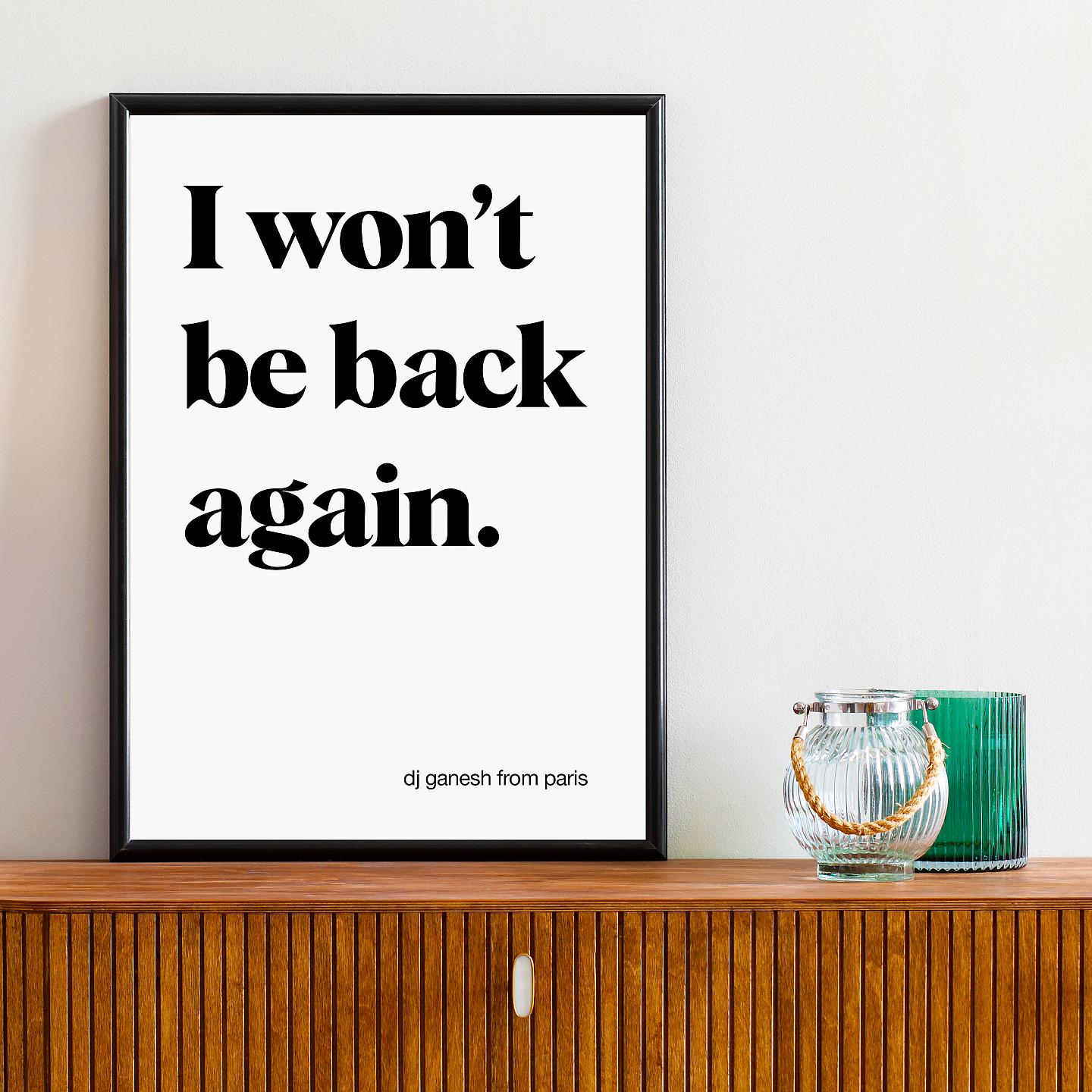 Постер альбома I Won't Be Back Again