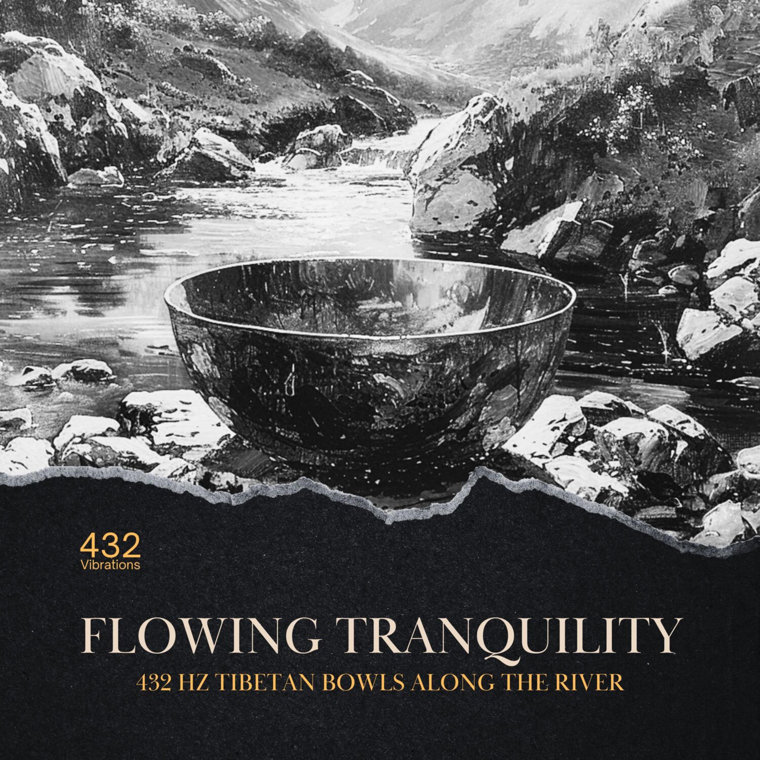 Постер альбома Flowing Tranquility 432 Hz Tibetan Bowls Along the River