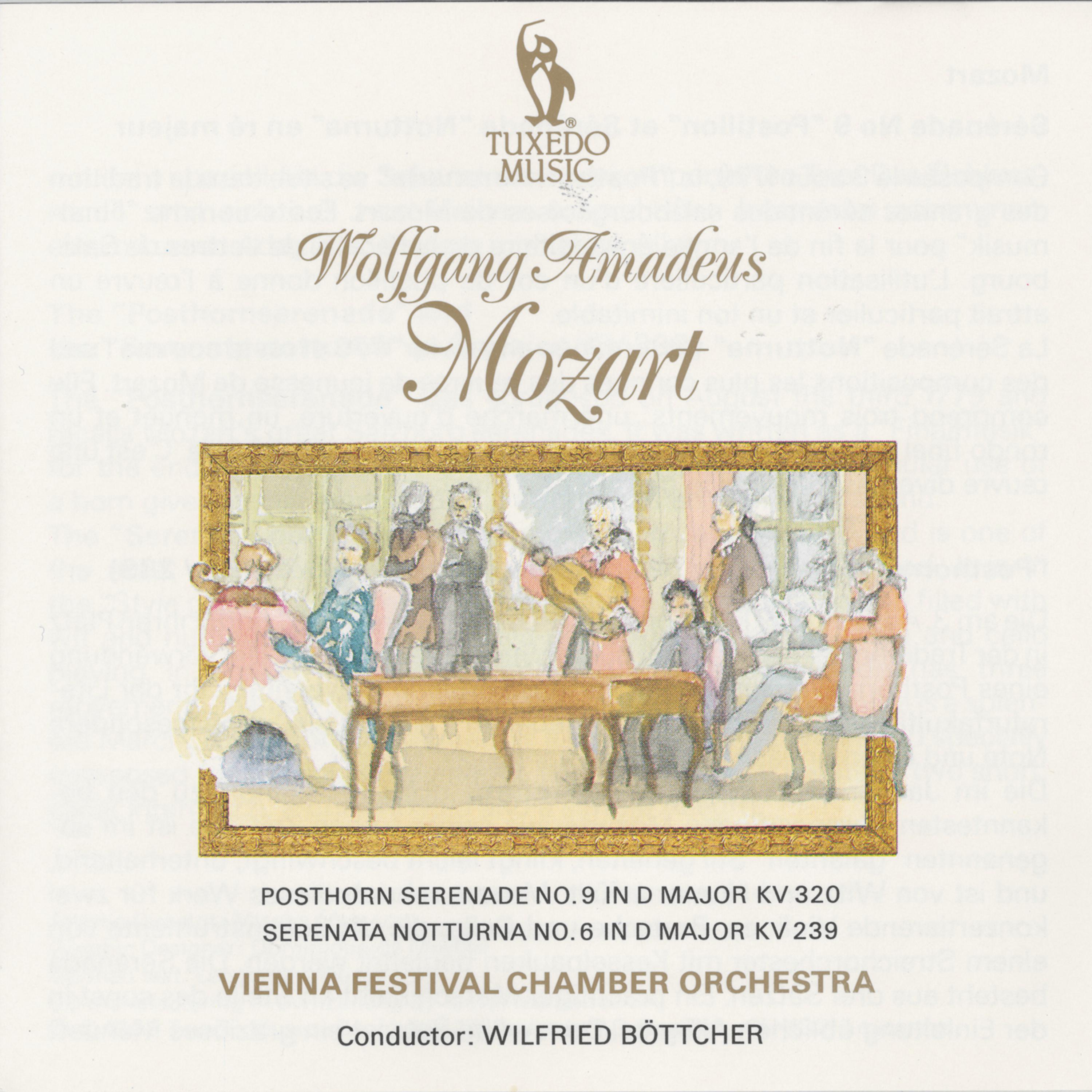 Постер альбома Mozart: Posthorn Serenade No. 9 in D Major, K 320 & Serenata Notturna No. 6 in D Major, K. 239