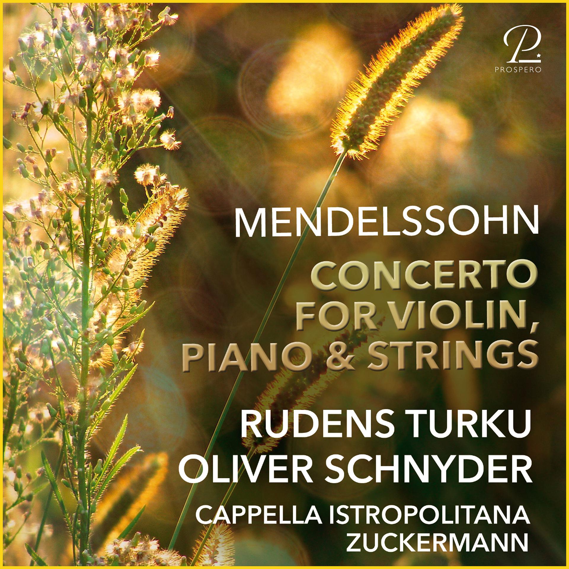 Постер альбома Mendelssohn: Concerto For Violin, Piano & Strings In D Minor
