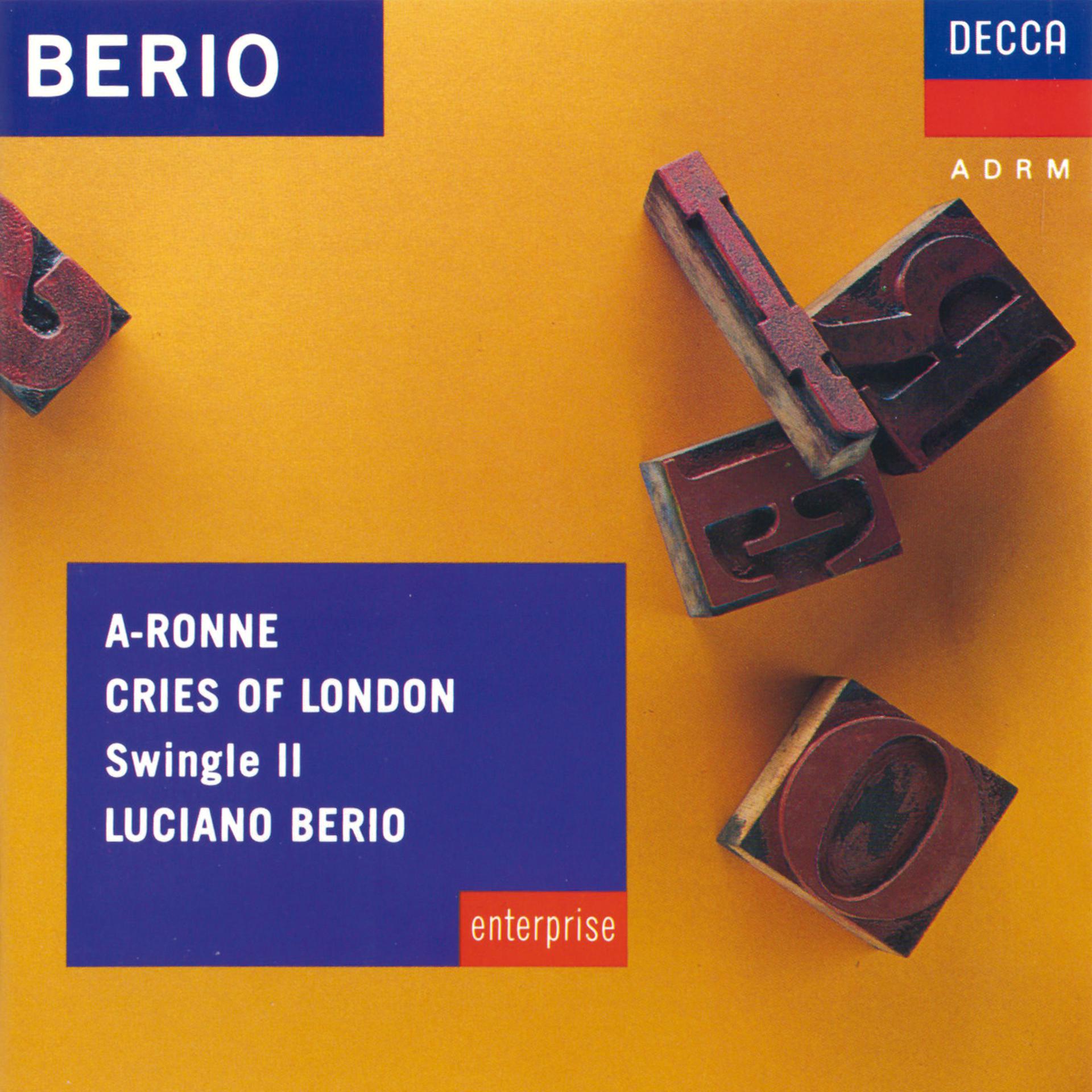 Постер альбома Berio: A-Ronne; Cries of London