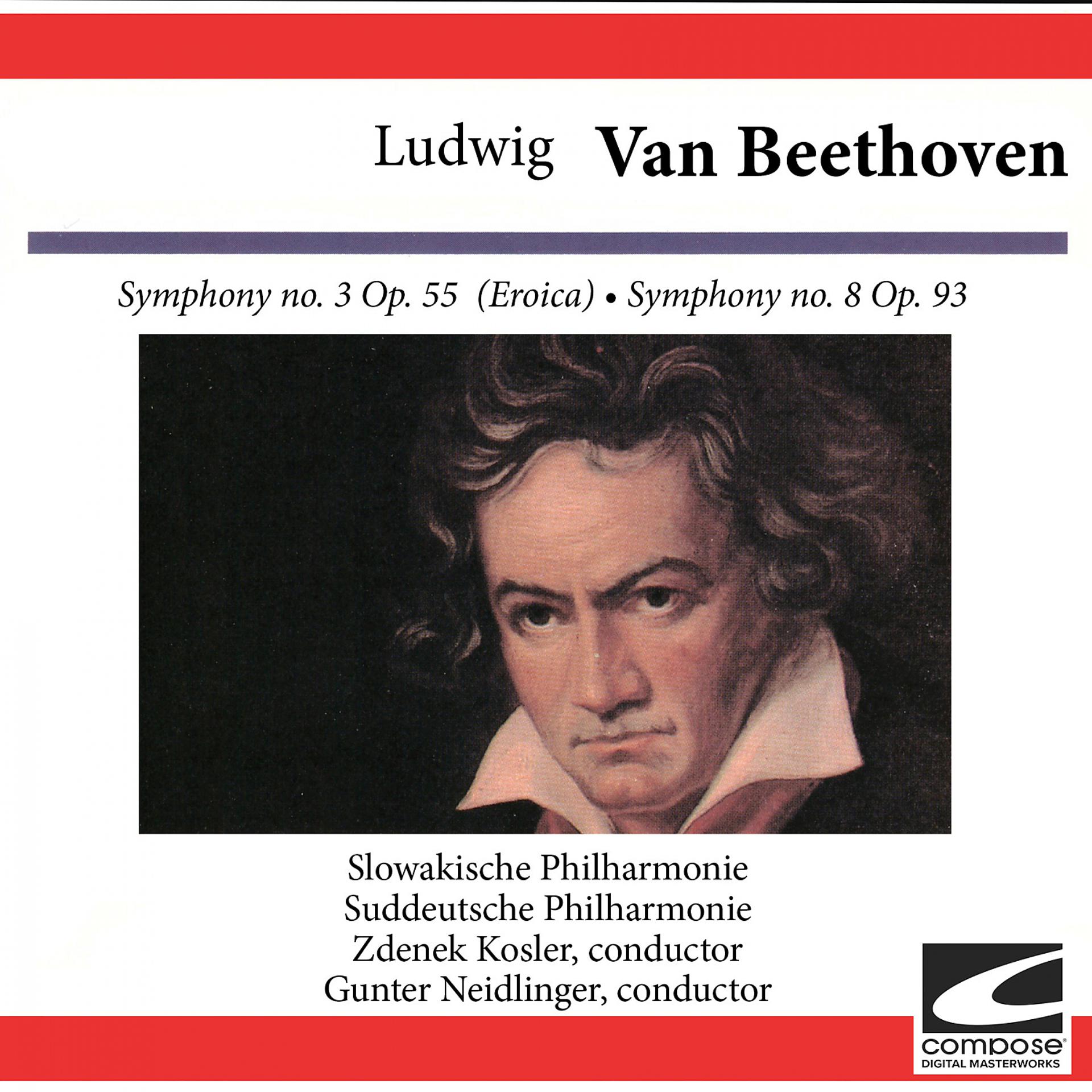 Постер альбома Ludwig van Beethoven: Symphony no. 3 Op. 55  (Eroica)- Symphony no. 8 Op. 93