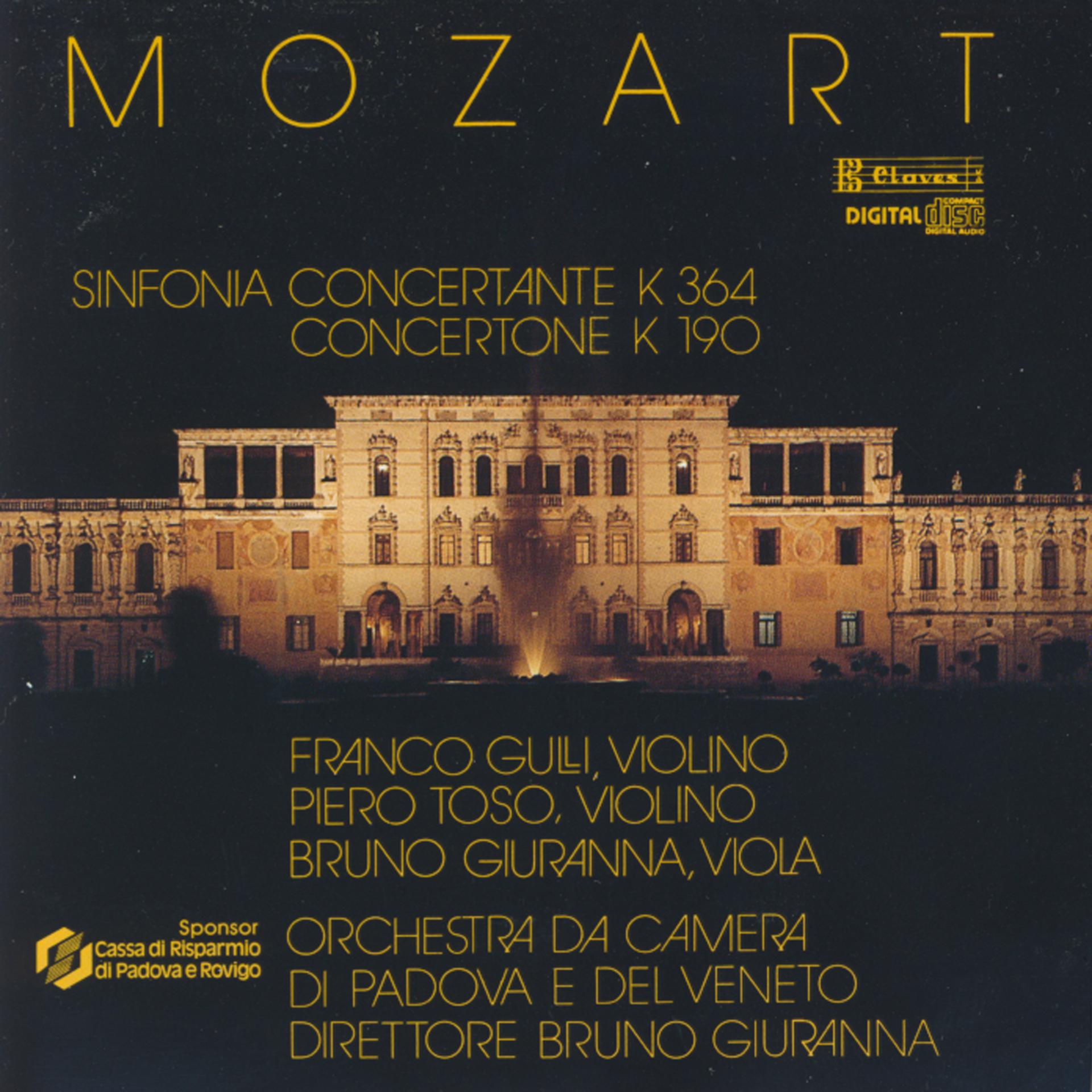 Постер альбома Mozart: Sinfonia Concertante K. 364, Concertone K. 190