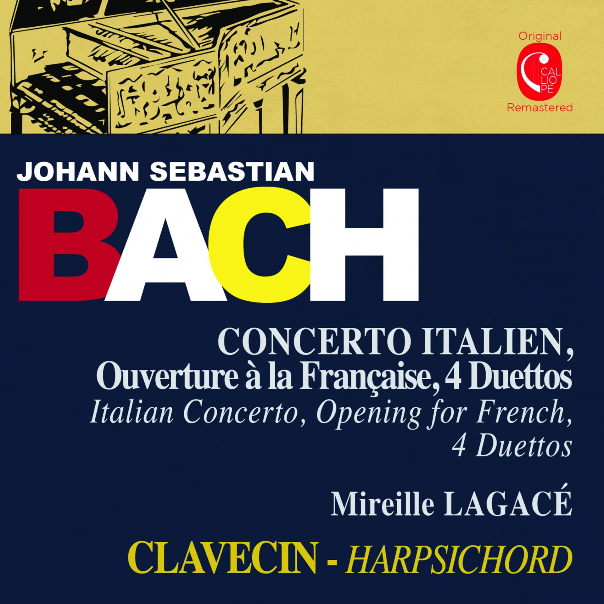 Постер альбома Bach: Concerto italien, BWV 971, Ouverture à la française, BWV 831 & 4 Duettos, BWV 802 - 805