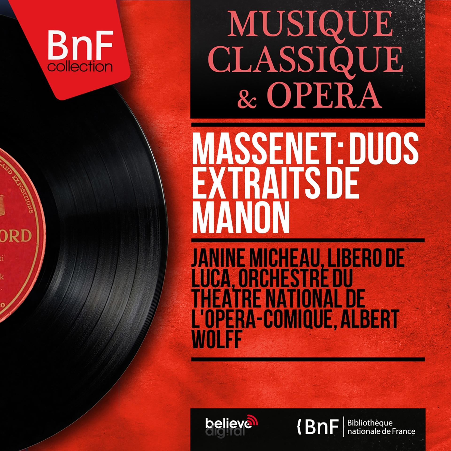 Постер альбома Massenet: Duos extraits de Manon (Mono Version)