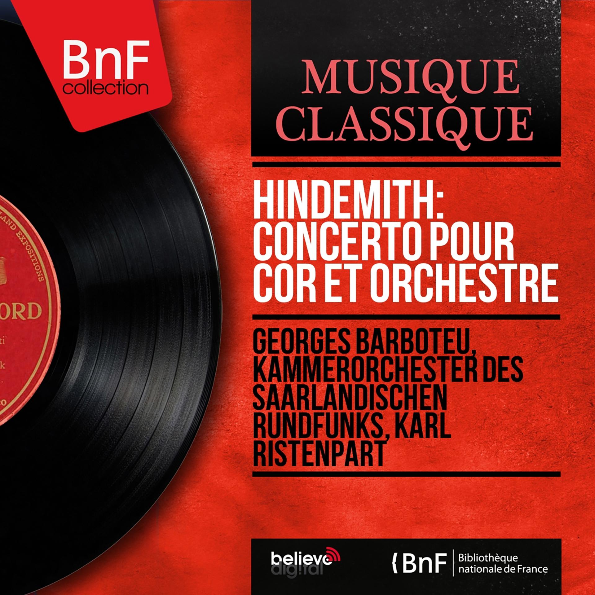 Постер альбома Hindemith: Concerto pour cor et orchestre (Mono Version)