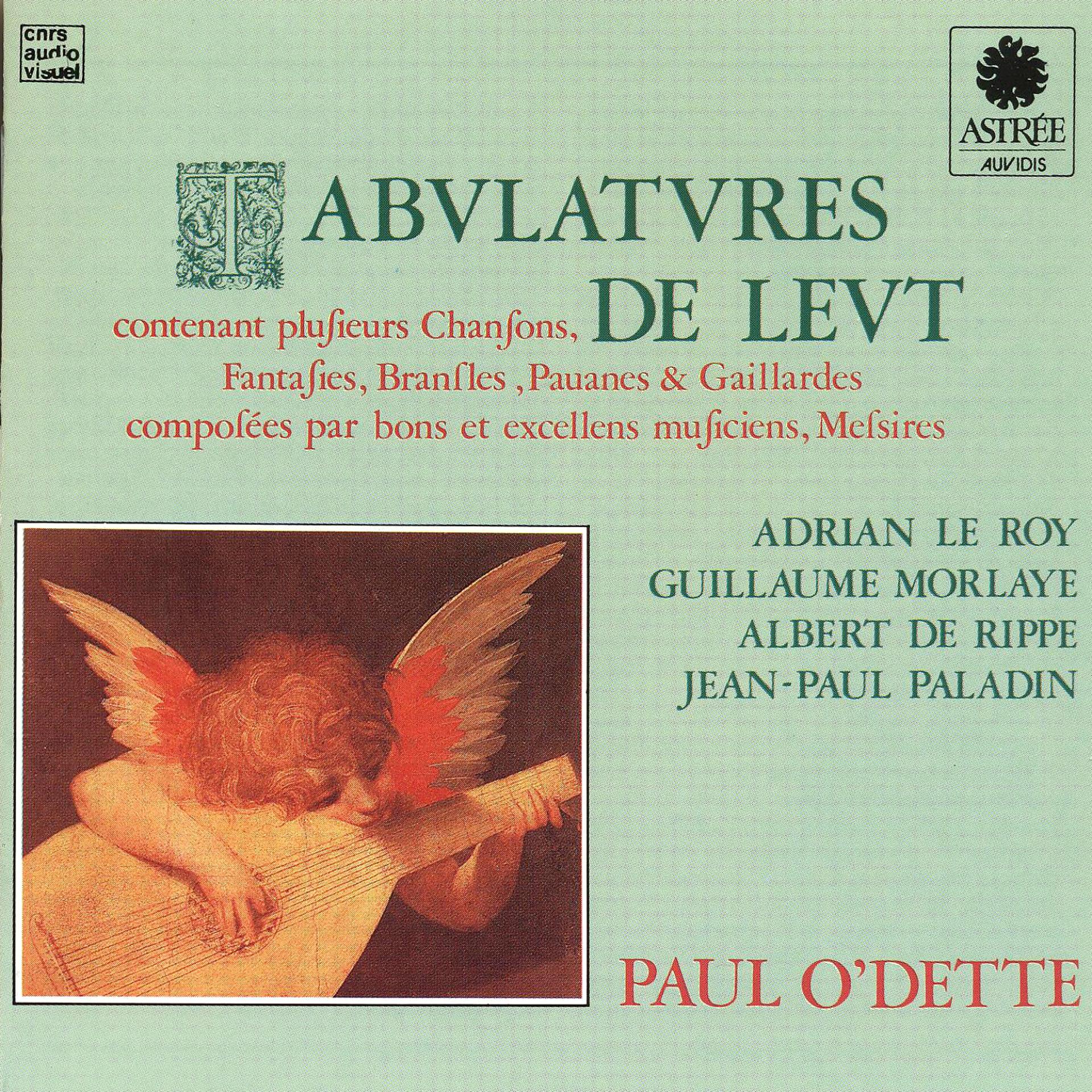 Постер альбома Le Roy, Morlaye, De Rippe, Paladin: Tabulatures de Leut